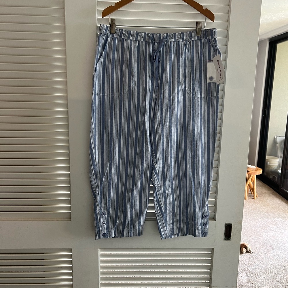 Cathy Daniels Cropped Pants 100% Cotton Size L